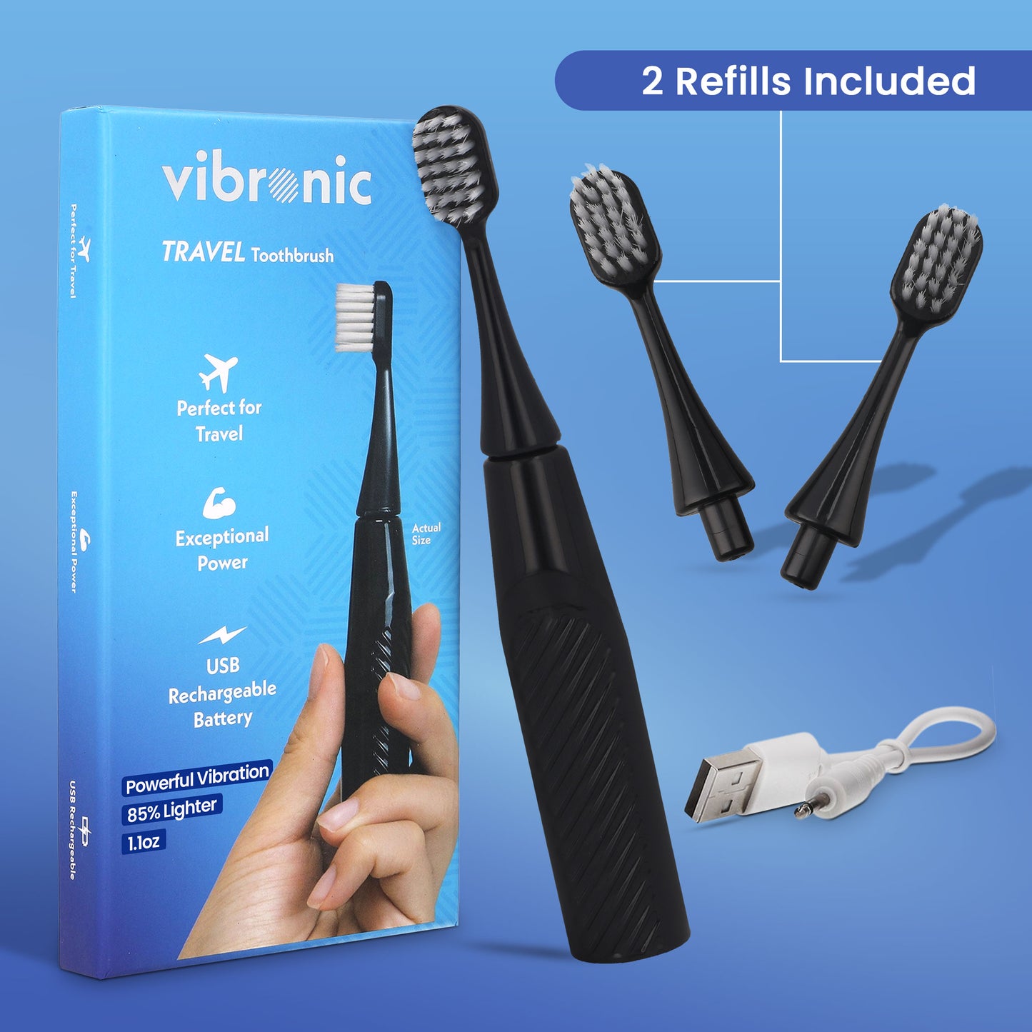 Vibronic Travel Toothbrush - Black