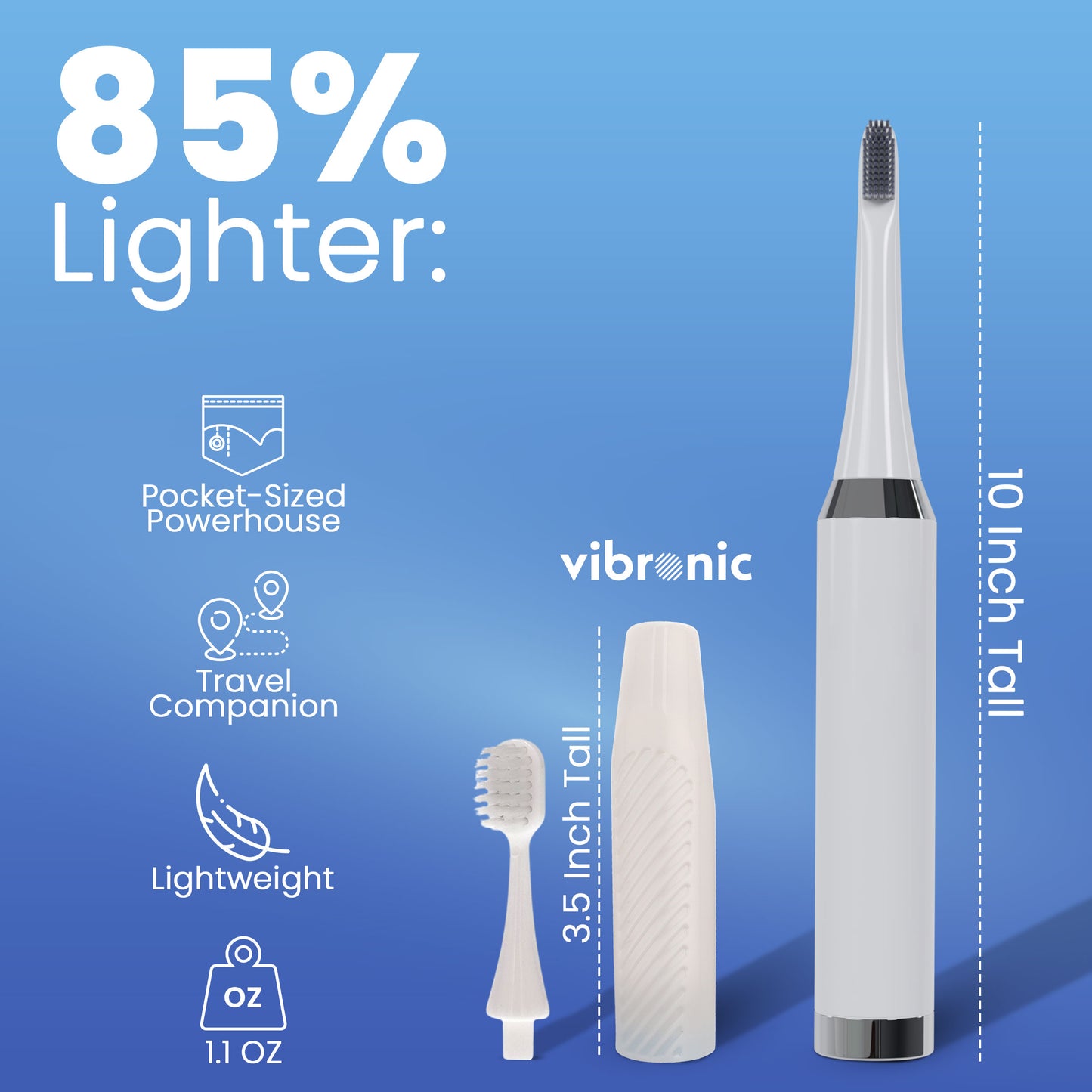 Vibronic Travel Toothbrush - White